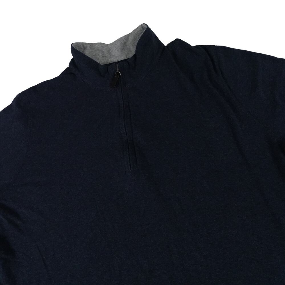 J McLaughlin Pima Cotton 1/4 Zip Mock Neck Golf Pullover Sweater Men's XL